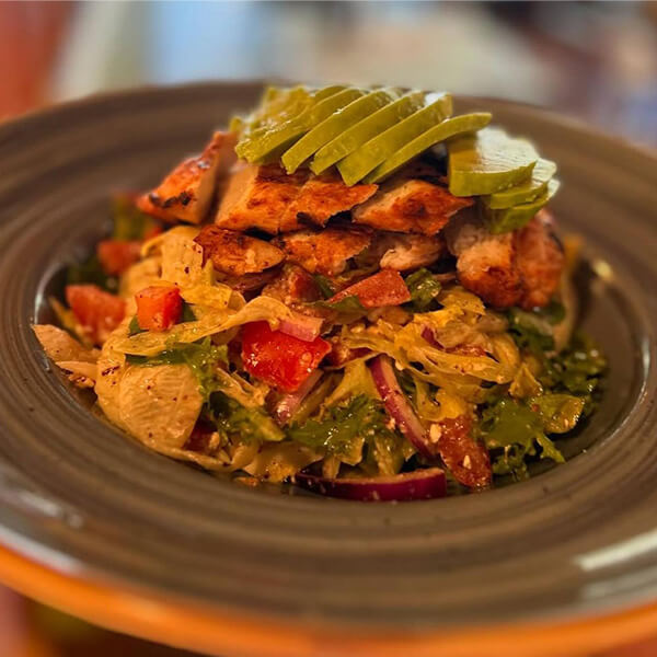 Chicken salad available from Okka Restaurant (Harpenden)